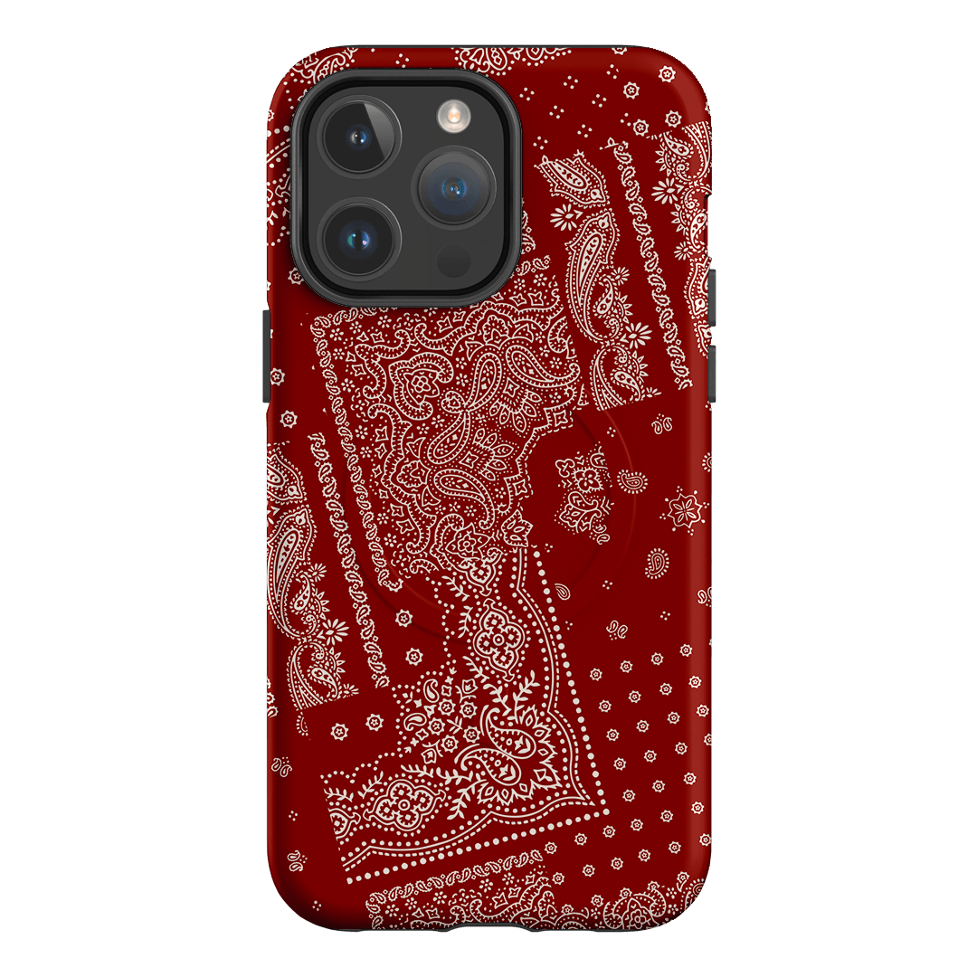 Paisley Crimson Printed Phone Cases iPhone 14 Pro Max / Armoured MagSafe by The Dairy - The Dairy