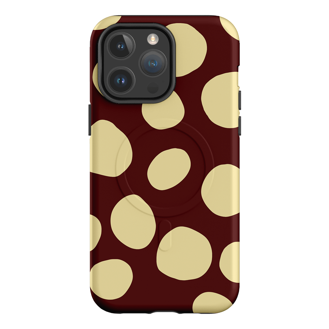 Pebbles Burgundy Butter Printed Phone Cases iPhone 14 Pro Max / Armoured MagSafe by Veronica Tucker - The Dairy