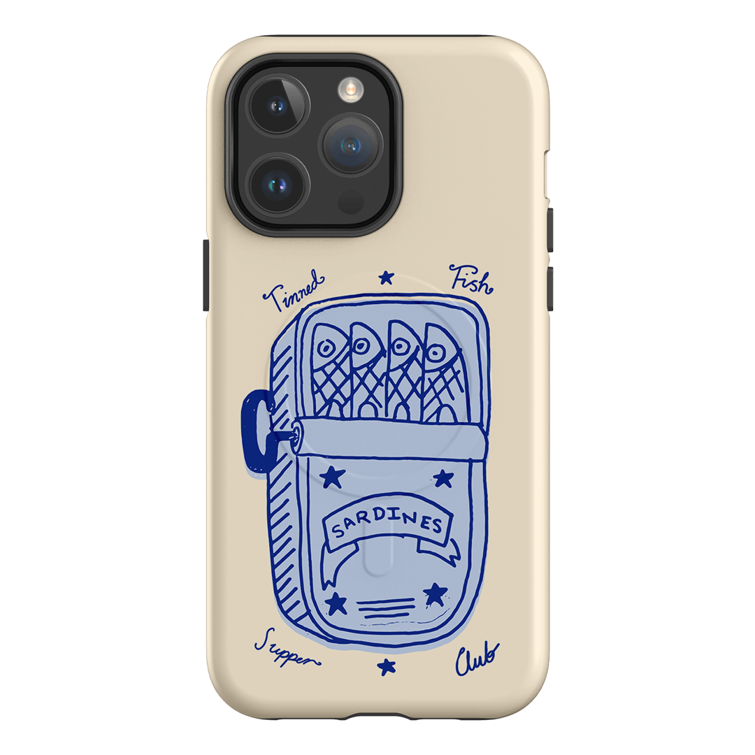 Sardine Social Blue Printed Phone Cases iPhone 14 Pro Max / Armoured MagSafe by The Dairy - The Dairy