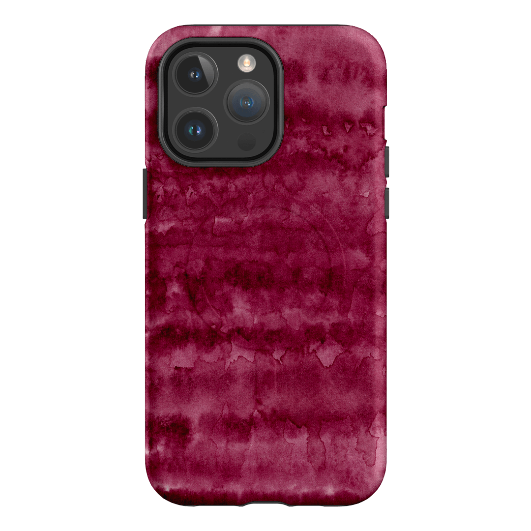 Watercolour Stripes Burgundy Printed Phone Cases iPhone 14 Pro Max / Armoured MagSafe by The Dairy - The Dairy
