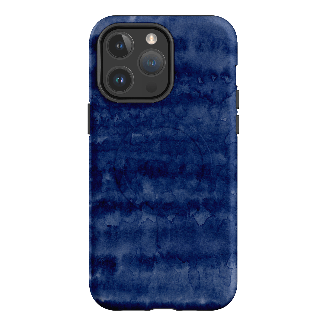 Watercolour Stripes Navy Printed Phone Cases iPhone 14 Pro Max / Armoured MagSafe by The Dairy - The Dairy