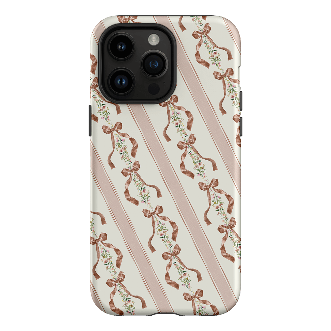 Bow Stripe Printed Phone Cases iPhone 14 Pro Max / Armoured by Veronica Tucker - The Dairy