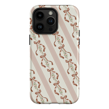 Bow Stripe Printed Phone Cases iPhone 14 Pro Max / Armoured by Veronica Tucker - The Dairy