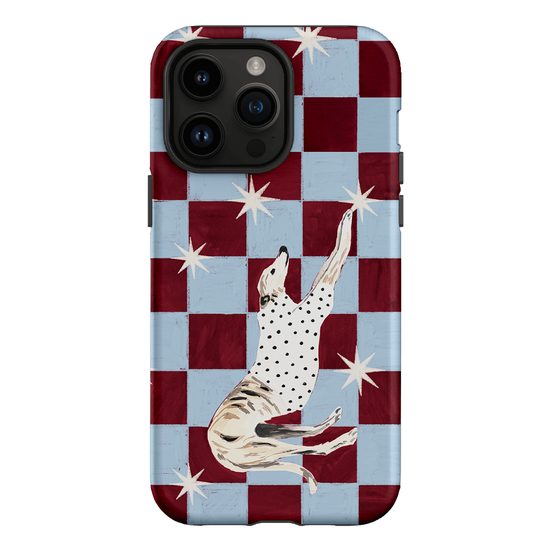 Check Greyhound Blue Printed Phone Cases iPhone 14 Pro Max / Armoured by Lisa Hu - The Dairy