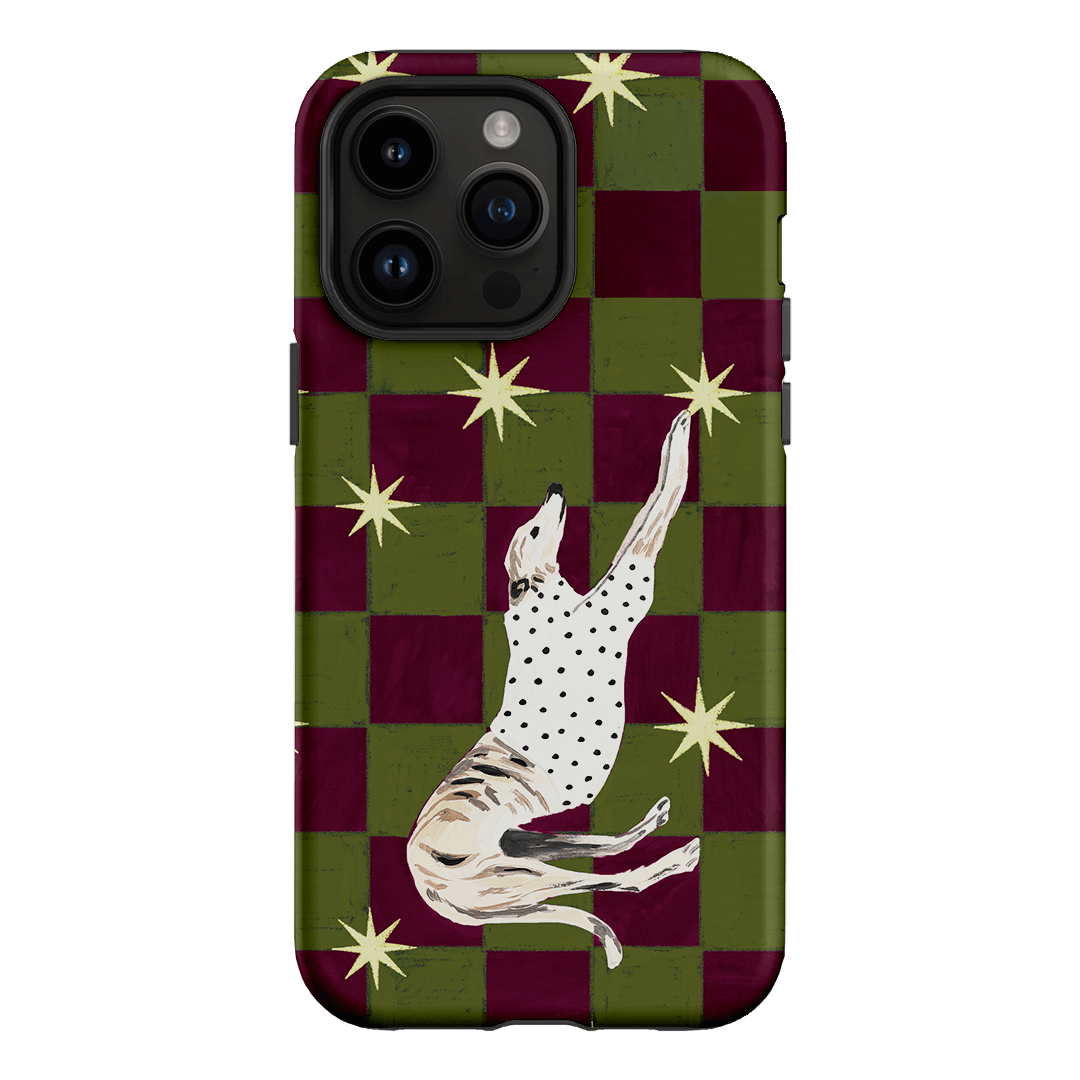 Check Greyhound Green Printed Phone Cases iPhone 14 Pro Max / Armoured by Lisa Hu - The Dairy