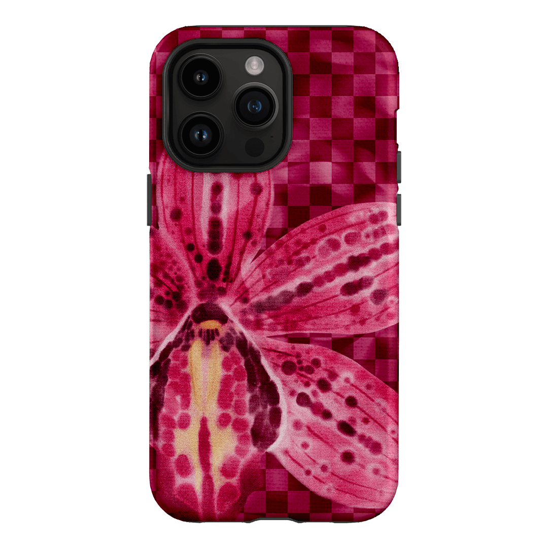 Check Orchid Printed Phone Cases iPhone 14 Pro Max / Armoured by Sally Hungerford - The Dairy