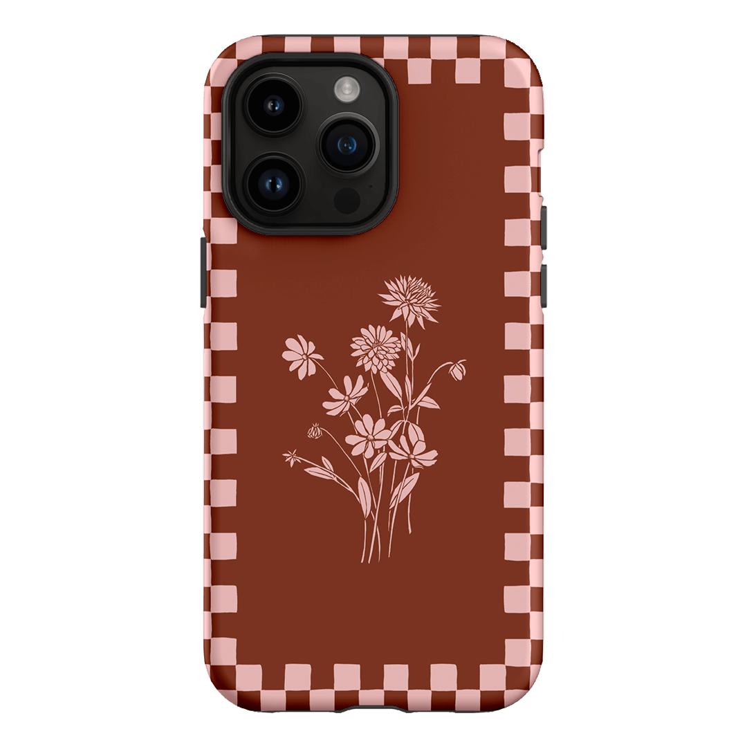 Dahlia Check Printed Phone Cases iPhone 14 Pro Max / Armoured by Typoflora - The Dairy