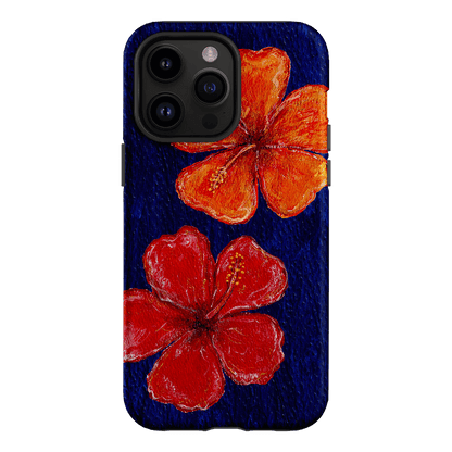 Hibiscus Flower Deep Blue Printed Phone Cases iPhone 14 Pro Max / Armoured by BG. Studio - The Dairy