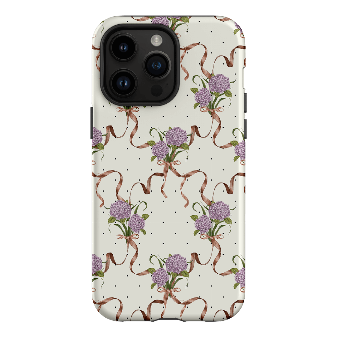 Hydrangea Ribbon Printed Phone Cases iPhone 14 Pro Max / Armoured by Veronica Tucker - The Dairy