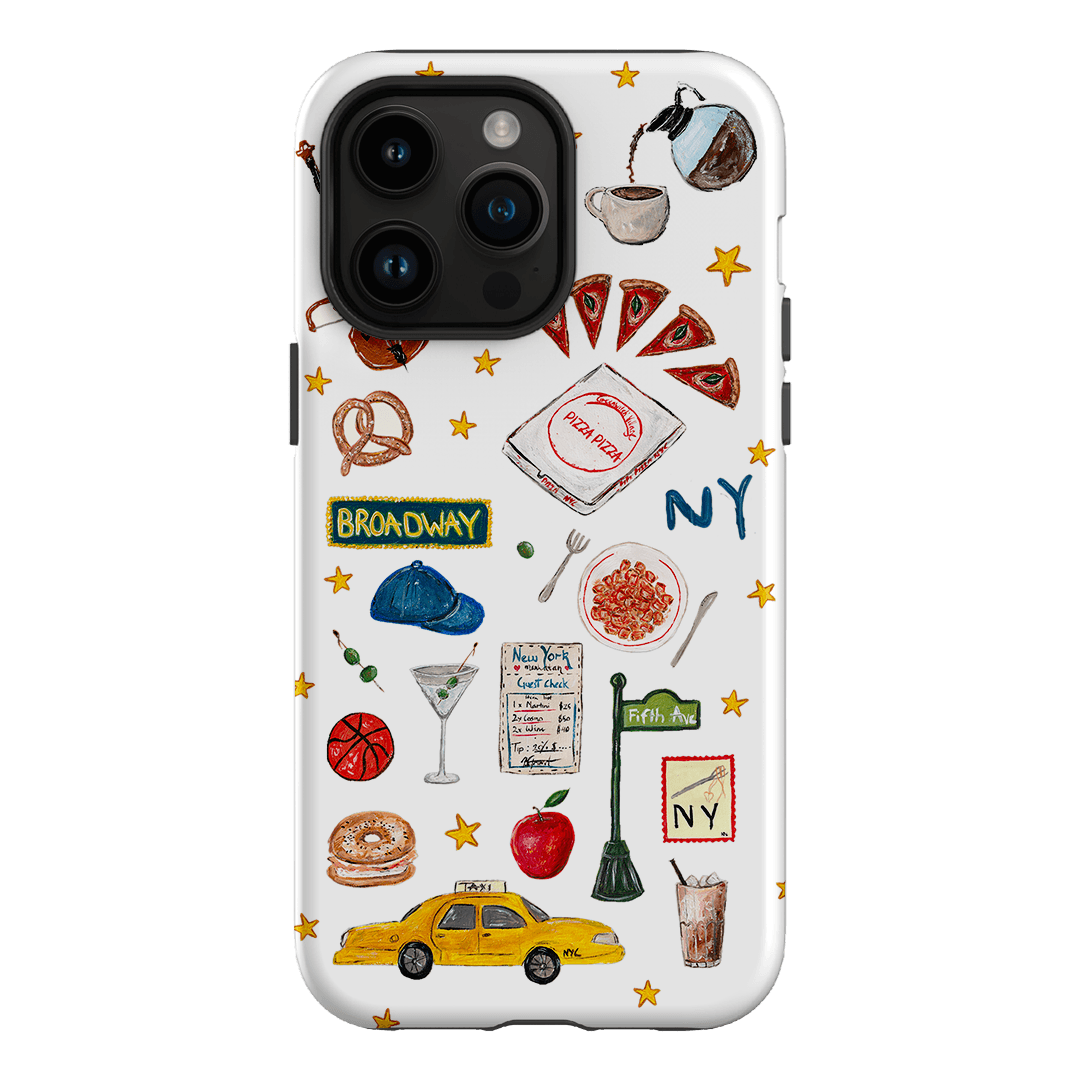 NYC White Printed Phone Cases iPhone 14 Pro Max / Armoured by BG. Studio - The Dairy