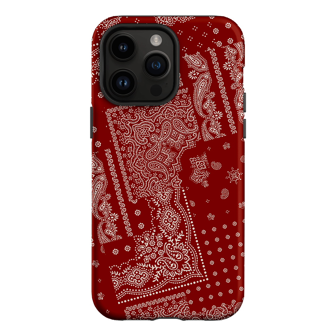 Paisley Crimson Printed Phone Cases iPhone 14 Pro Max / Armoured by The Dairy - The Dairy