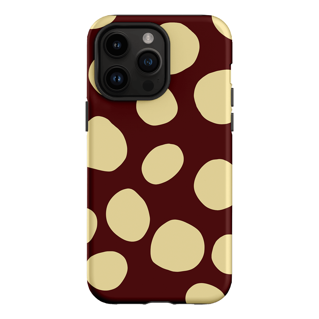 Pebbles Burgundy Butter Printed Phone Cases iPhone 14 Pro Max / Armoured by Veronica Tucker - The Dairy