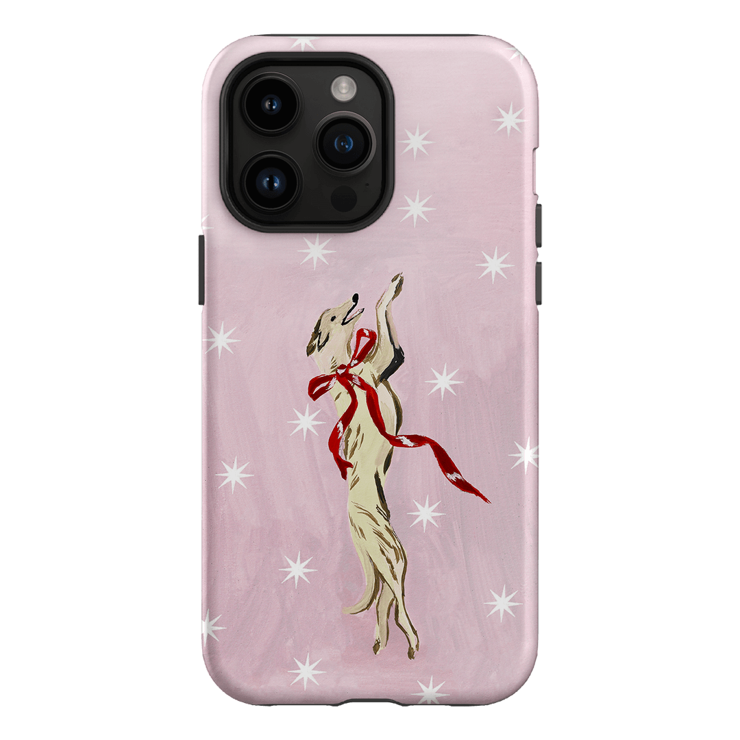 Pink Bow Hound Printed Phone Cases iPhone 14 Pro Max / Armoured by Lisa Hu - The Dairy