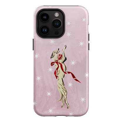 Pink Bow Hound Printed Phone Cases iPhone 14 Pro Max / Armoured by Lisa Hu - The Dairy