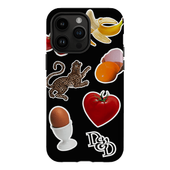 Sunday Stickers Black Printed Phone Cases iPhone 14 Pro Max / Armoured by Desmond & Dempsey - The Dairy