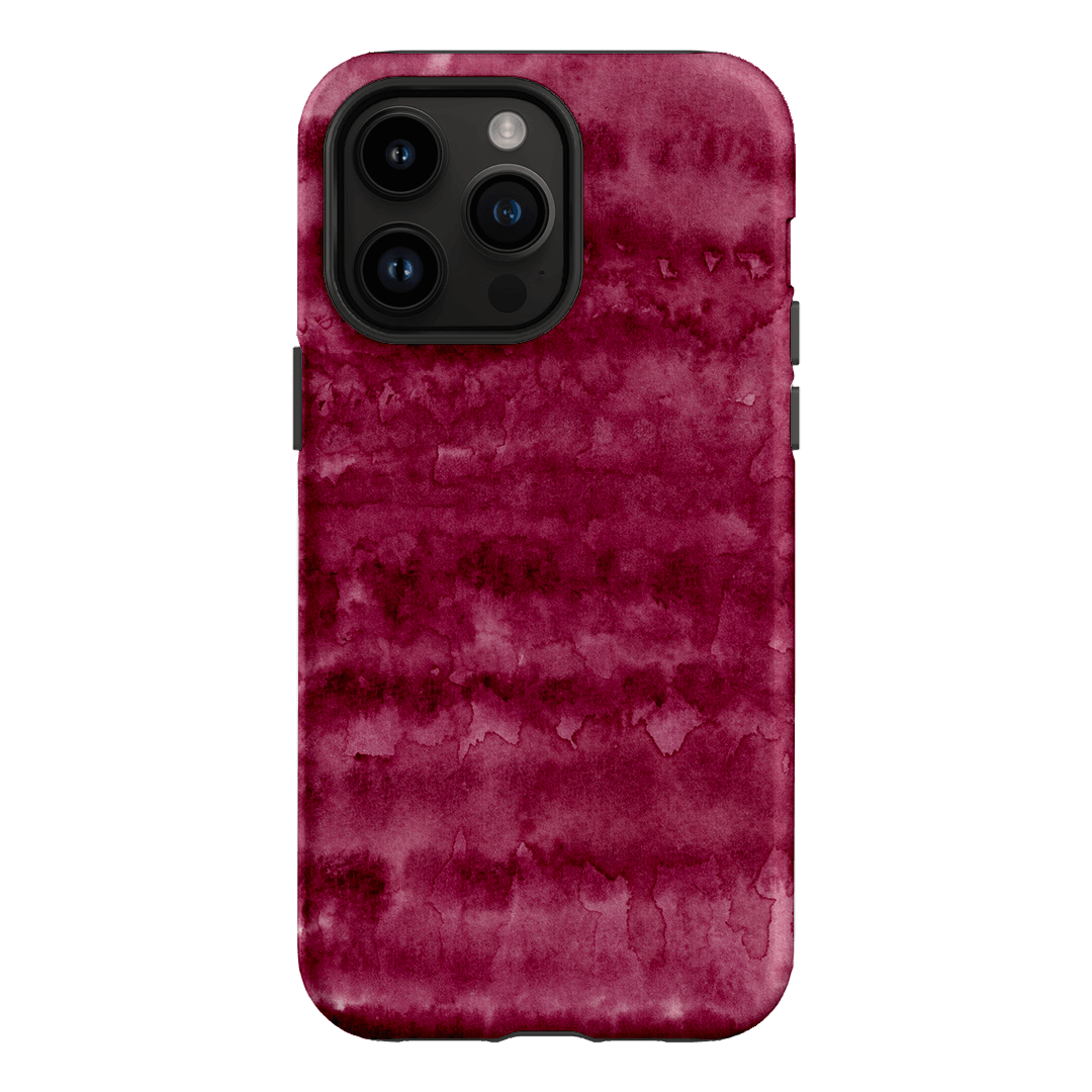 Watercolour Stripes Burgundy Printed Phone Cases iPhone 14 Pro Max / Armoured by The Dairy - The Dairy
