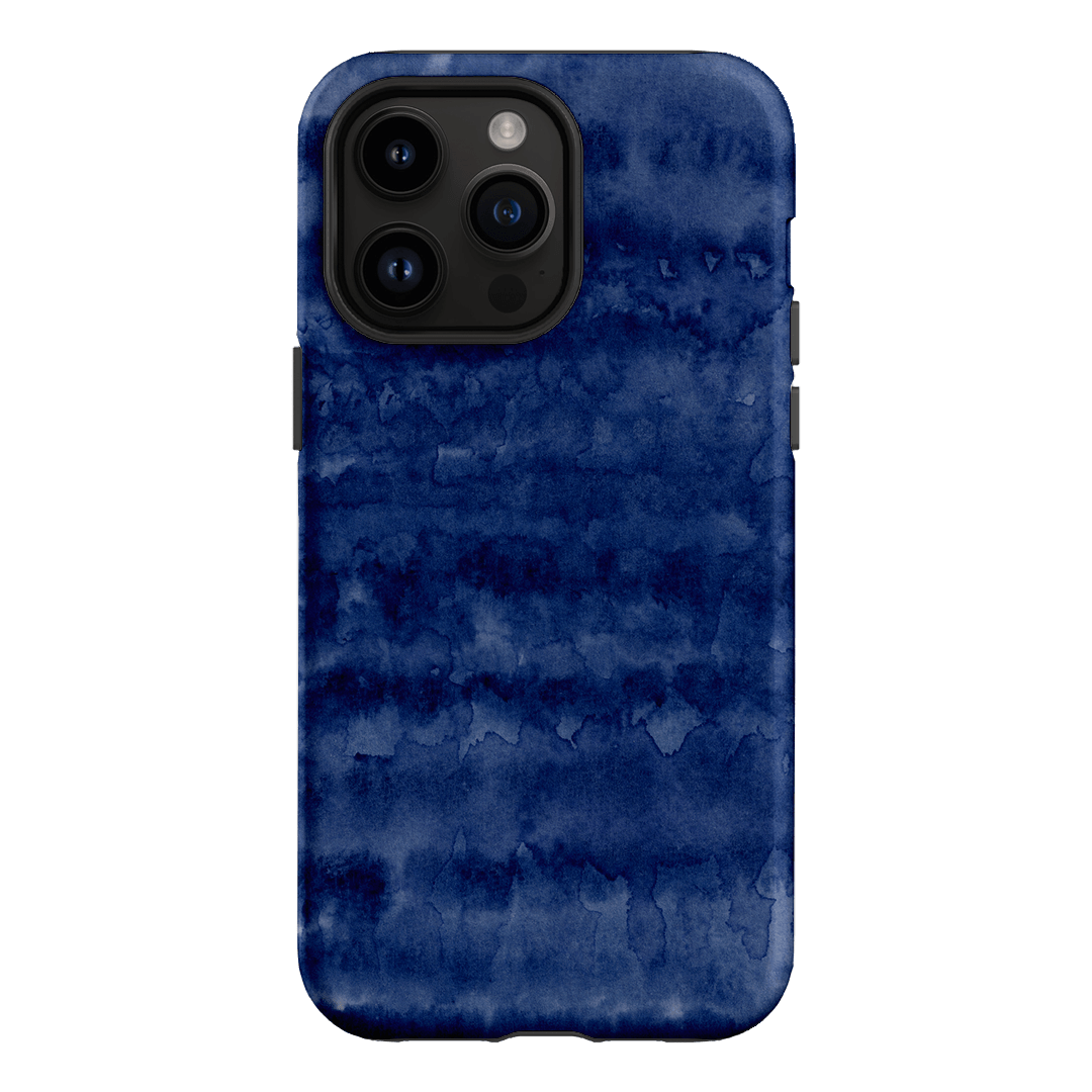 Watercolour Stripes Navy Printed Phone Cases iPhone 14 Pro Max / Armoured by The Dairy - The Dairy