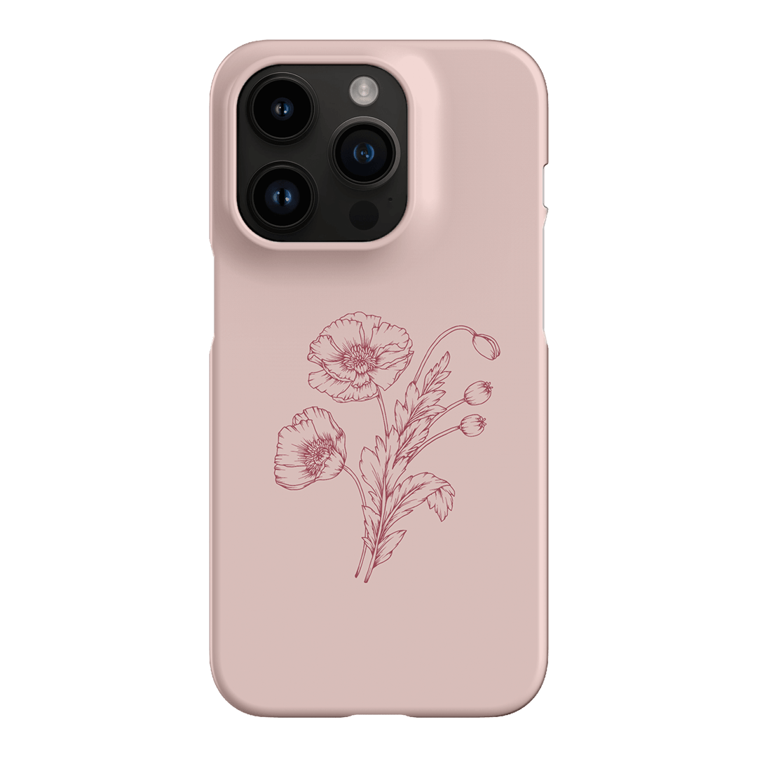Blush Poppies Printed Phone Cases iPhone 14 Pro / Snap by Typoflora - The Dairy