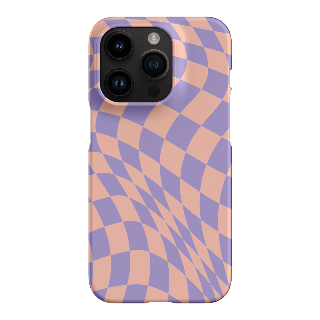 Wavy Check Lilac on Blush Matte Case Matte Phone Cases iPhone 14 Pro / Snap by The Dairy - The Dairy