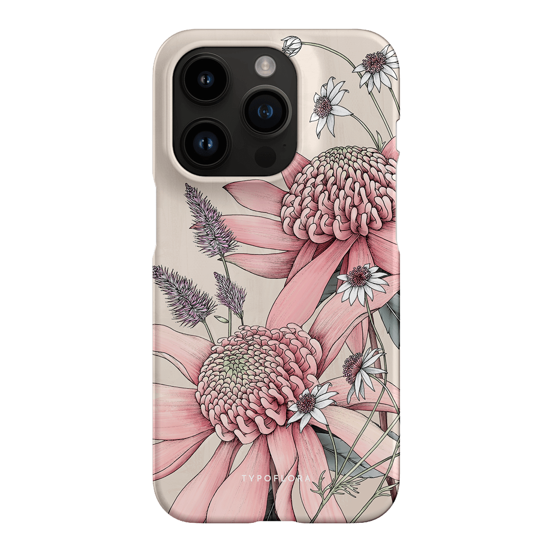 Pink Waratah Printed Phone Cases iPhone 14 Pro / Snap by Typoflora - The Dairy