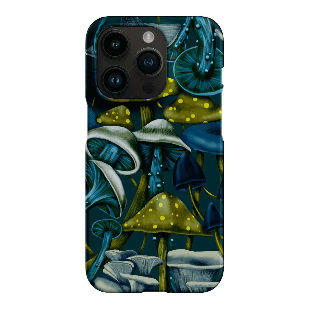 Shrooms Blue Printed Phone Cases iPhone 14 Pro / Snap by Kelly Thompson - The Dairy