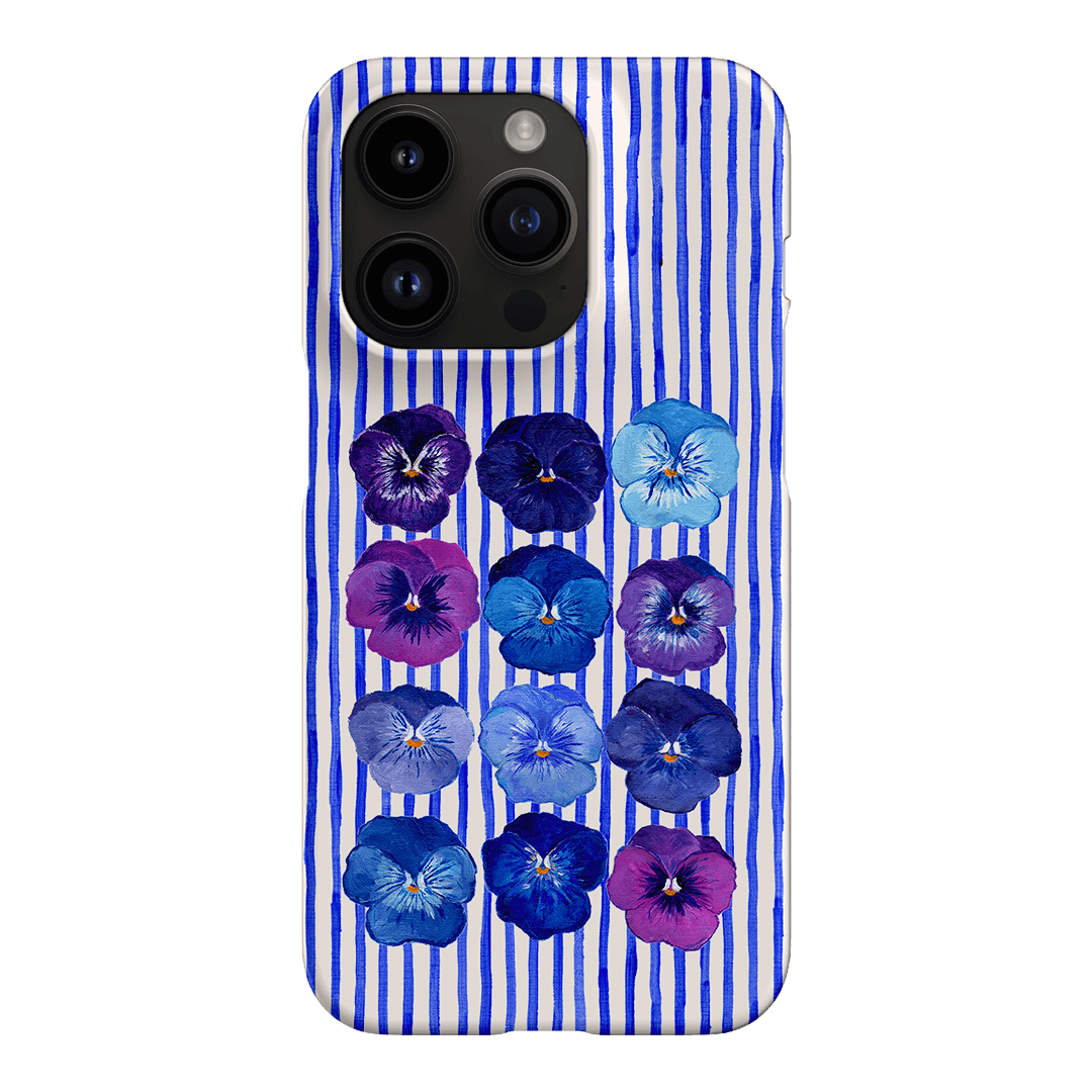 Striped Pansies Printed Phone Cases iPhone 14 Pro / Snap by Kayla Henley - The Dairy