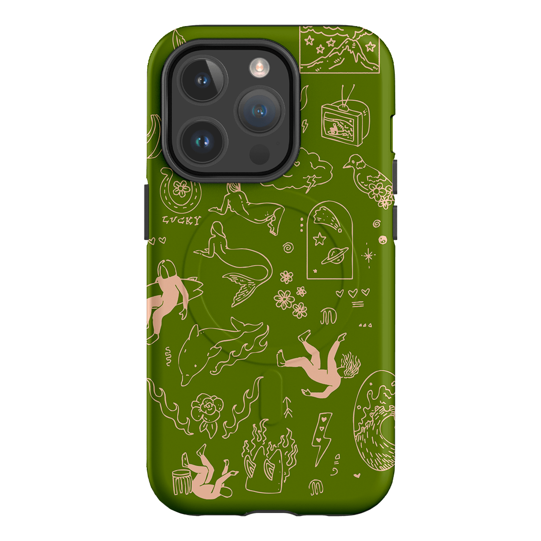 Easty Flash Green Printed Phone Cases iPhone 14 Pro / Armoured MagSafe by Easty Beasty - The Dairy