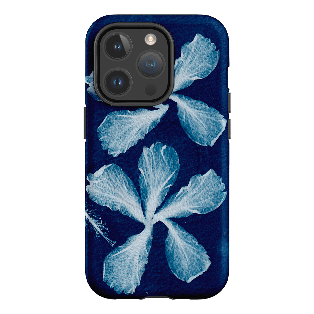 Hibiscus Cyanotype Printed Phone Cases iPhone 14 Pro / Armoured MagSafe by Sally Hungerford - The Dairy