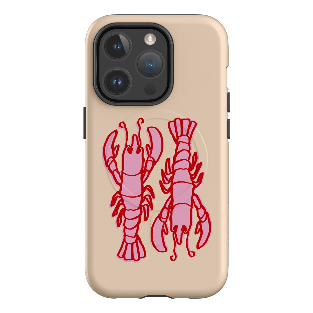 Lobster Love Peach Printed Phone Cases iPhone 14 Pro / Armoured MagSafe by The Dairy - The Dairy