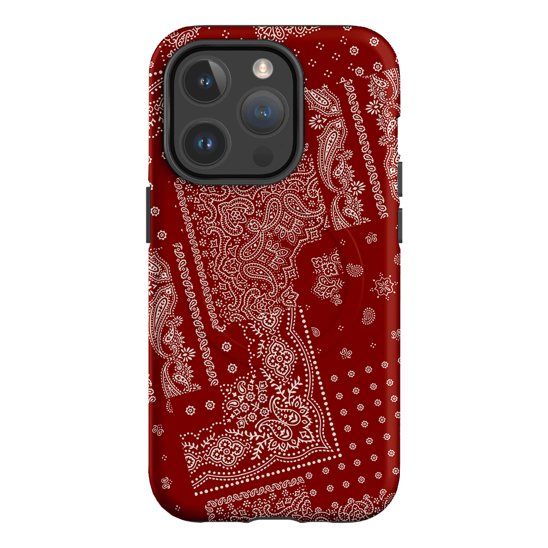 Paisley Crimson Printed Phone Cases iPhone 14 Pro / Armoured MagSafe by The Dairy - The Dairy