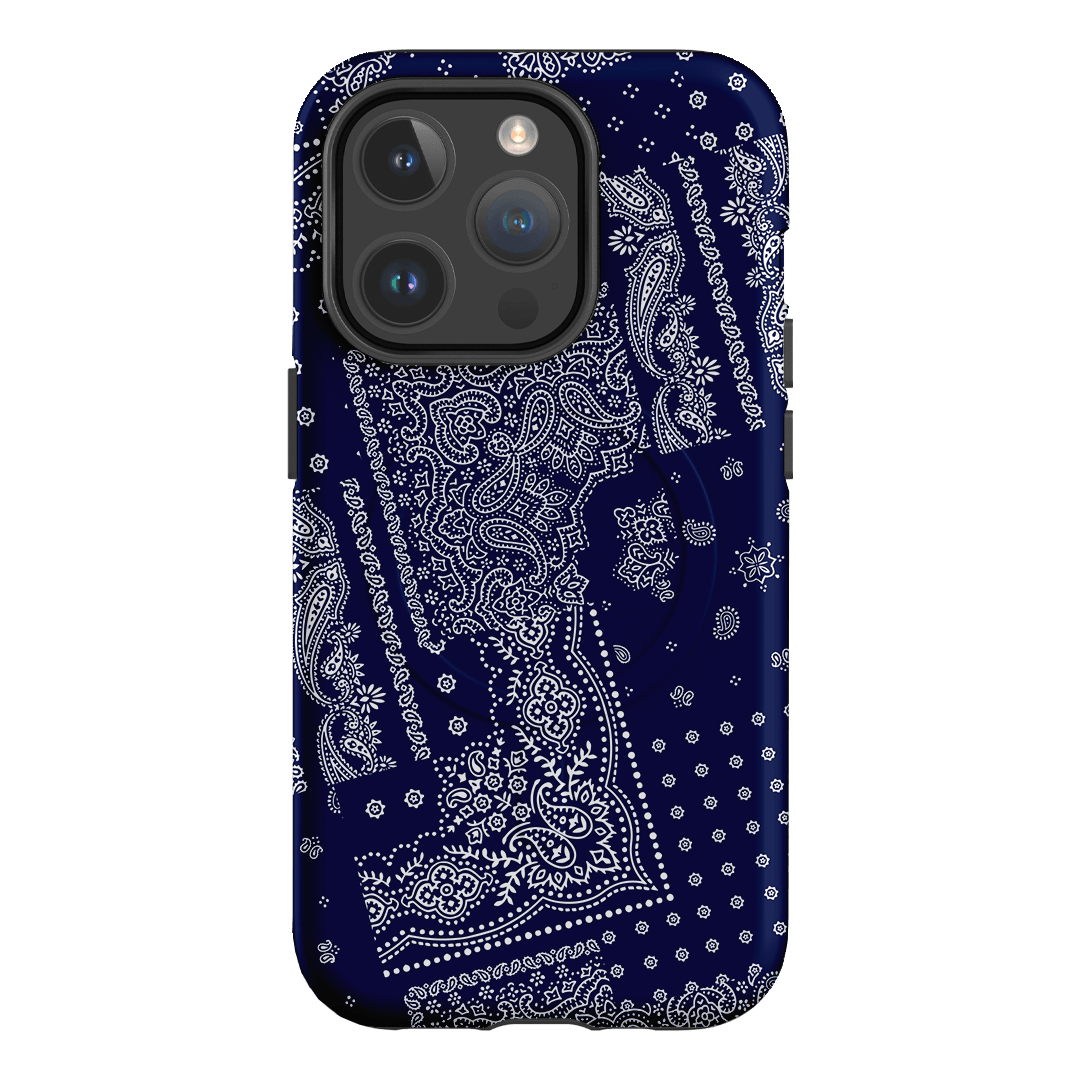 Paisley Indigo Printed Phone Cases iPhone 14 Pro / Armoured MagSafe by The Dairy - The Dairy