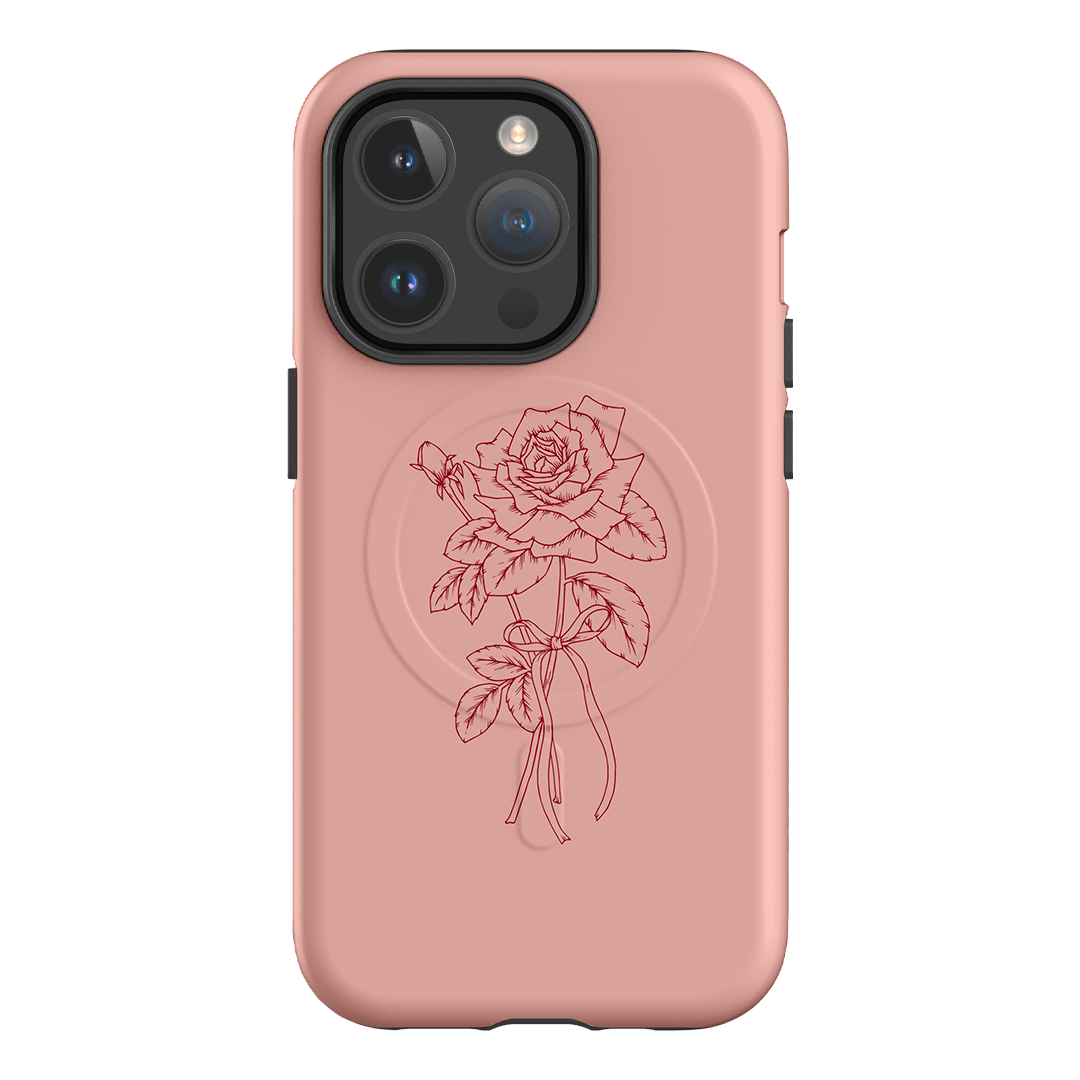 Pink Rose Printed Phone Cases iPhone 14 Pro / Armoured MagSafe by Typoflora - The Dairy