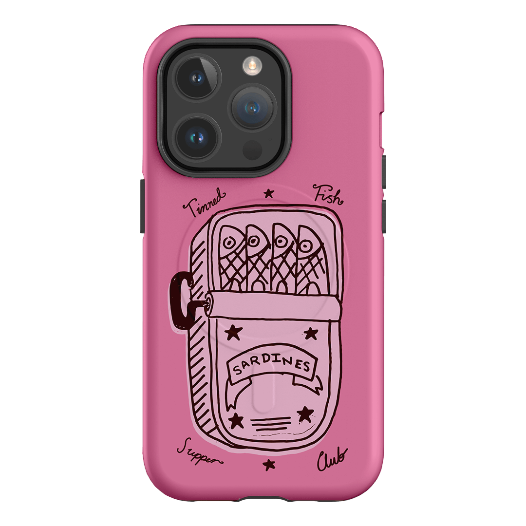 Sardine Social Pink Printed Phone Cases iPhone 14 Pro / Armoured MagSafe by The Dairy - The Dairy