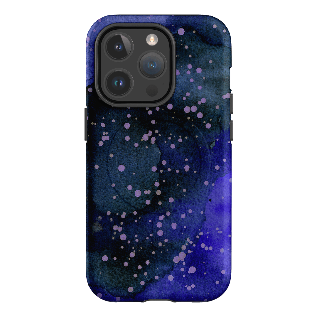 Spotty Navy Printed Phone Cases iPhone 14 Pro / Armoured MagSafe by The Dairy - The Dairy
