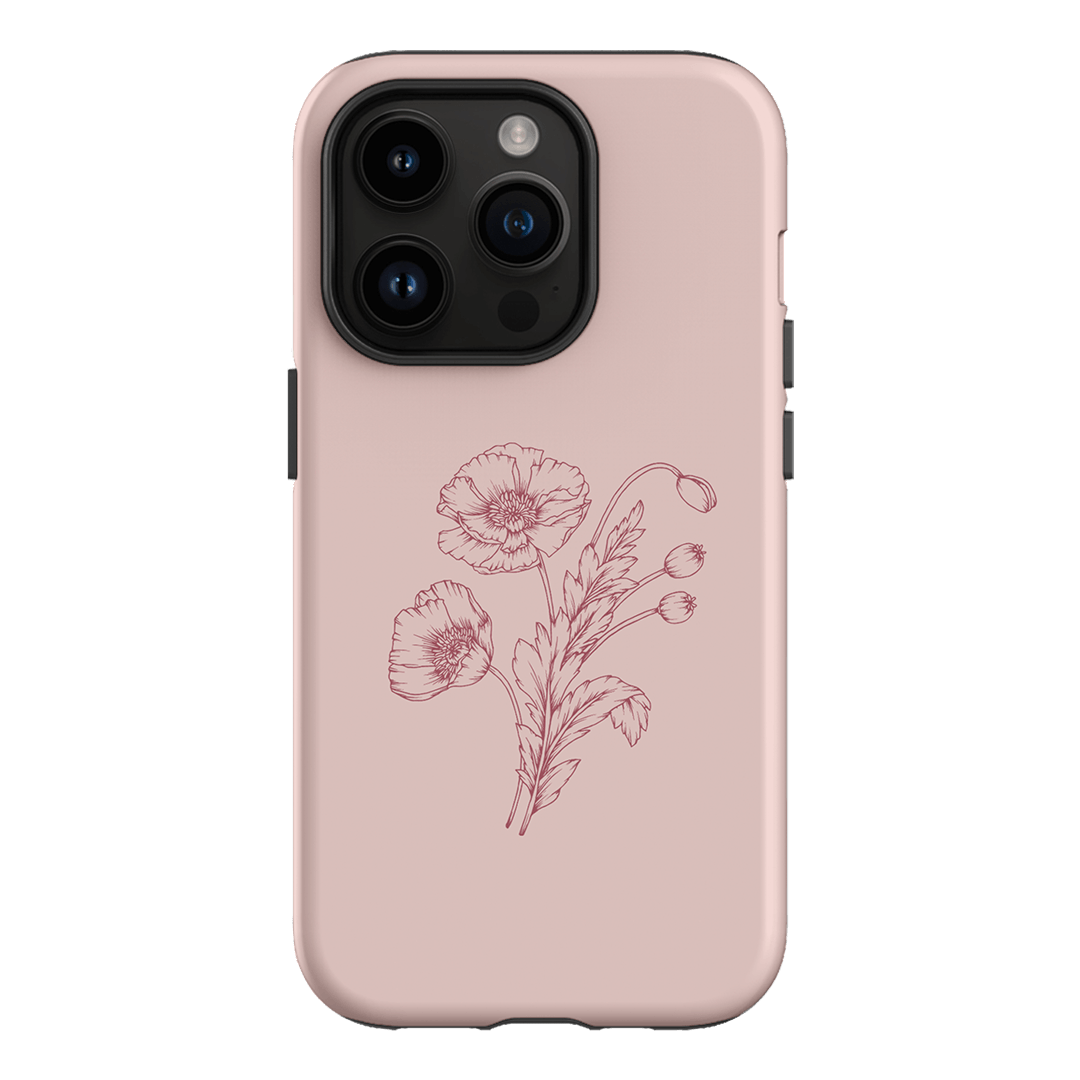 Blush Poppies Printed Phone Cases iPhone 14 Pro / Armoured by Typoflora - The Dairy