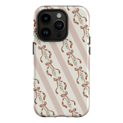 Bow Stripe Printed Phone Cases iPhone 14 Pro / Armoured by Veronica Tucker - The Dairy