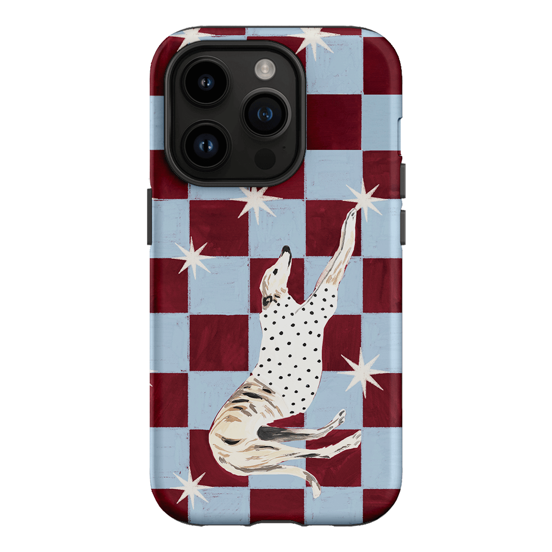 Check Greyhound Blue Printed Phone Cases iPhone 14 Pro / Armoured by Lisa Hu - The Dairy