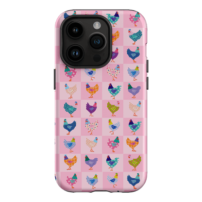 Checkered Chickens Printed Phone Cases iPhone 14 Pro / Armoured by Kayla Henley - The Dairy