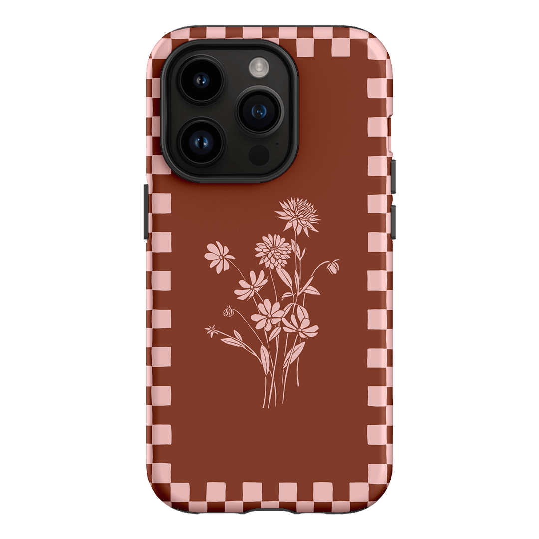 Dahlia Check Printed Phone Cases iPhone 14 Pro / Armoured by Typoflora - The Dairy