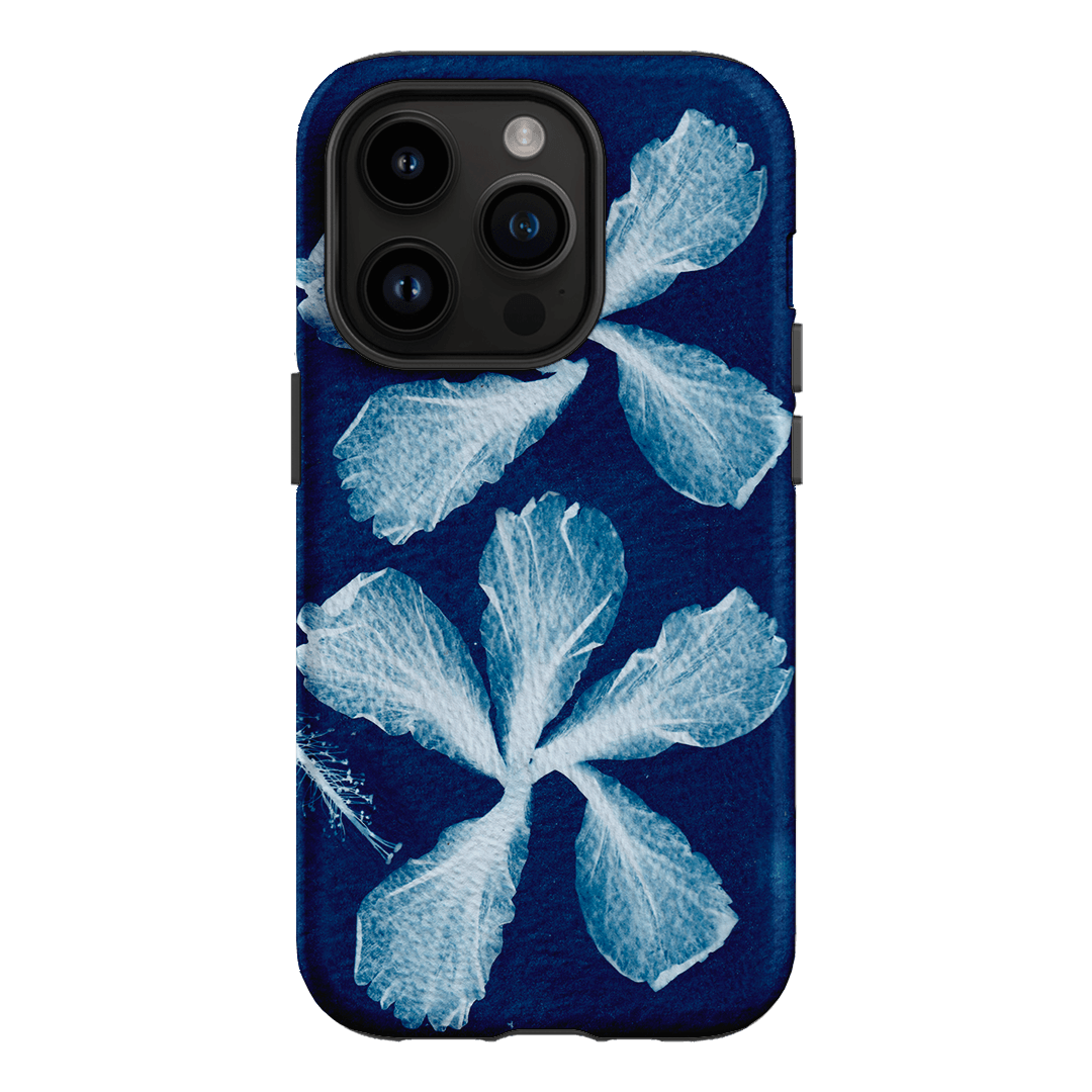 Hibiscus Cyanotype Printed Phone Cases iPhone 14 Pro / Armoured by Sally Hungerford - The Dairy