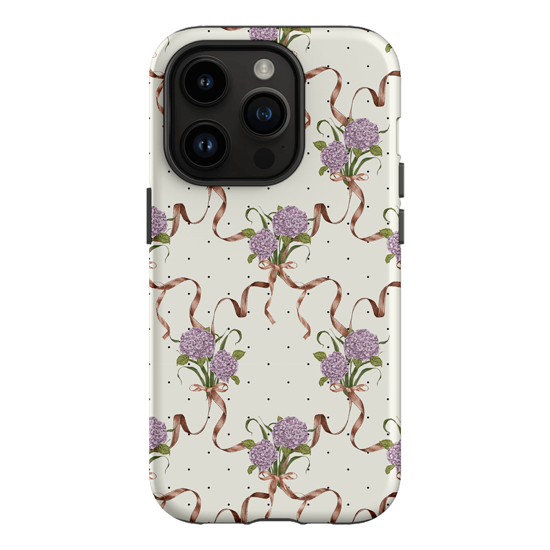Hydrangea Ribbon Printed Phone Cases iPhone 14 Pro / Armoured by Veronica Tucker - The Dairy