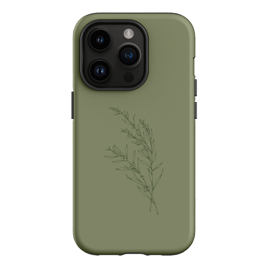 Khaki Wattle Printed Phone Cases by Typoflora - The Dairy