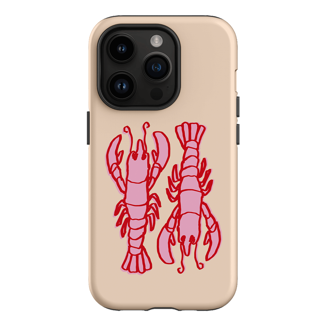 Lobster Love Peach Printed Phone Cases iPhone 14 Pro / Armoured by The Dairy - The Dairy