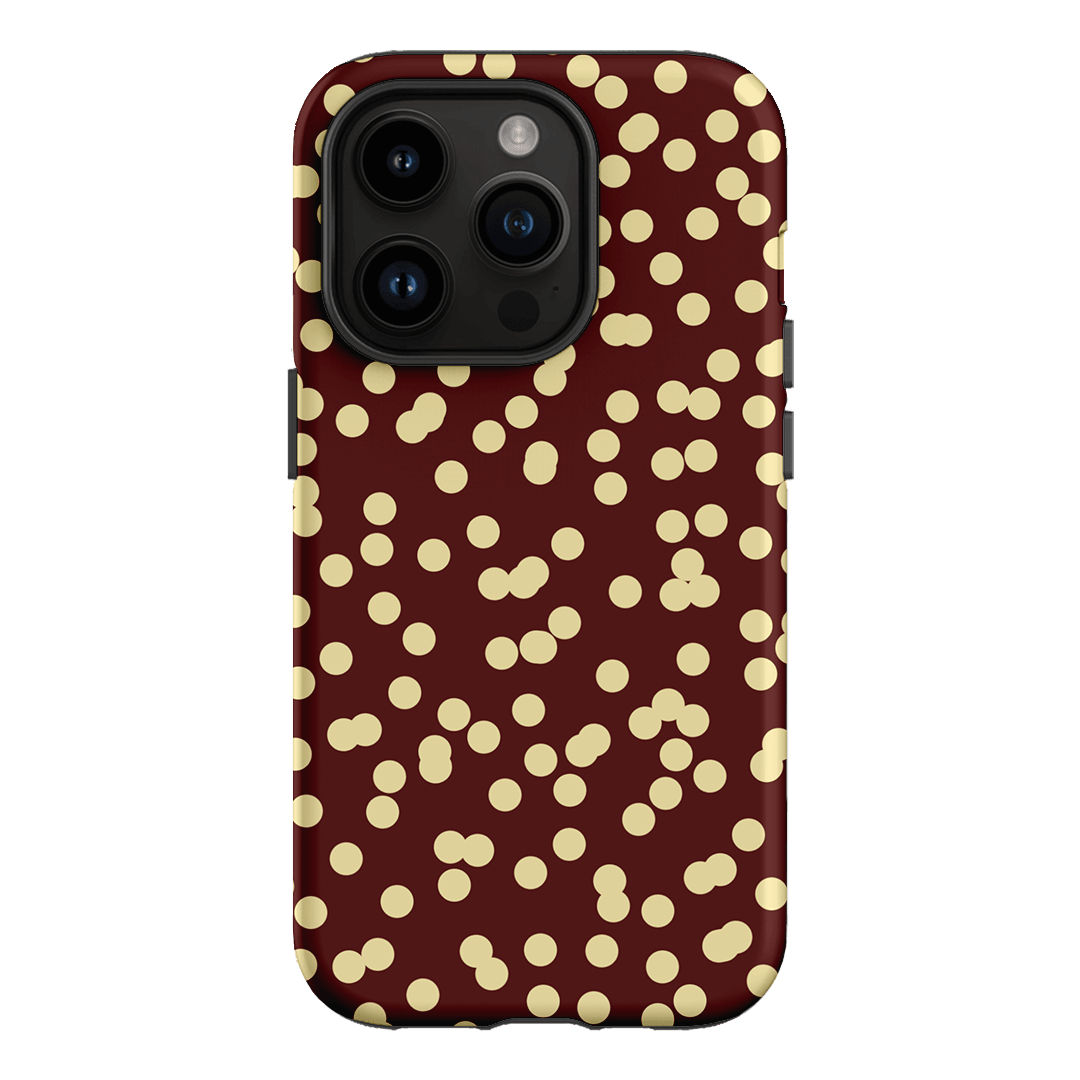 Mini Confetti Burgundy Butter Printed Phone Cases iPhone 14 Pro / Armoured by Veronica Tucker - The Dairy