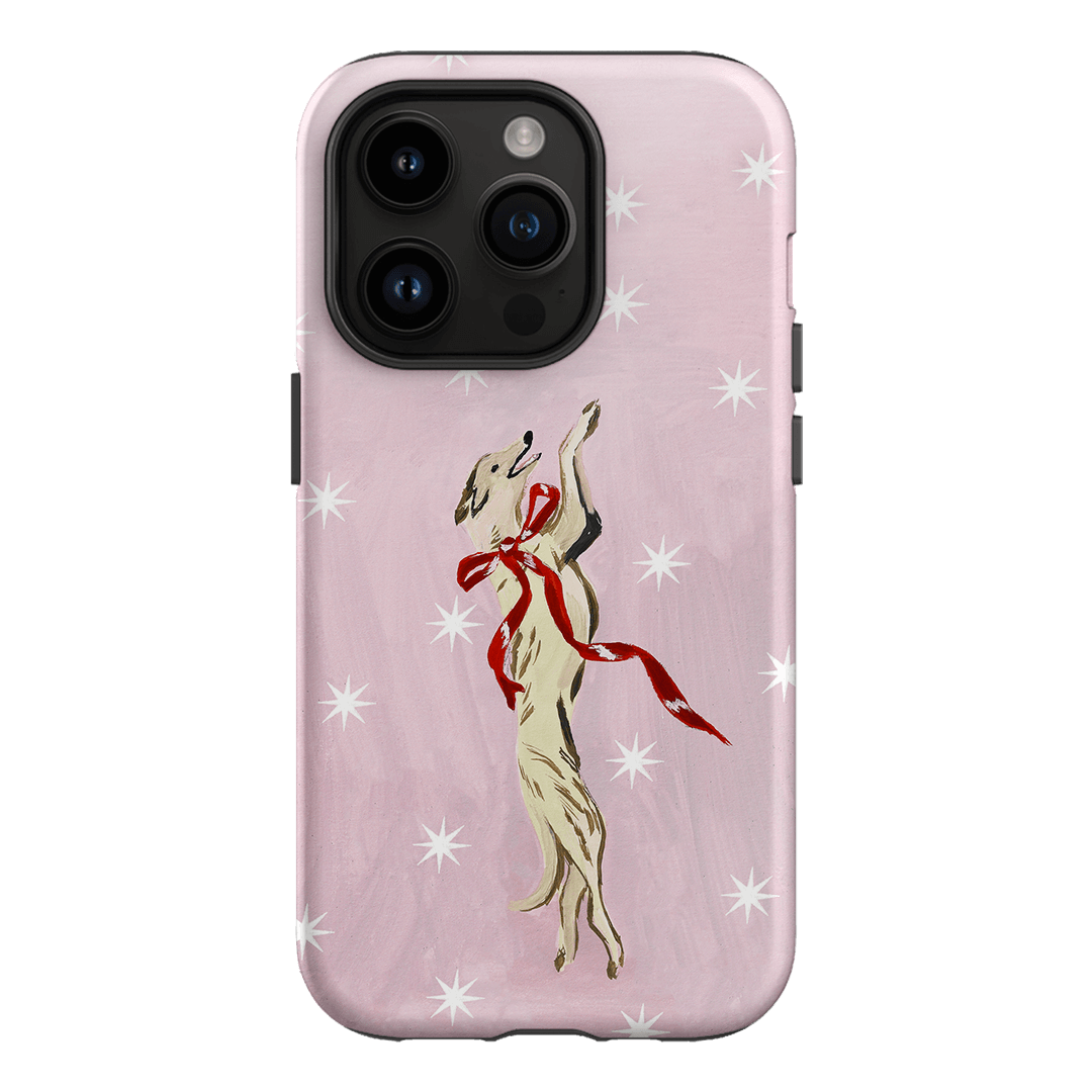 Pink Bow Hound Printed Phone Cases iPhone 14 Pro / Armoured by Lisa Hu - The Dairy