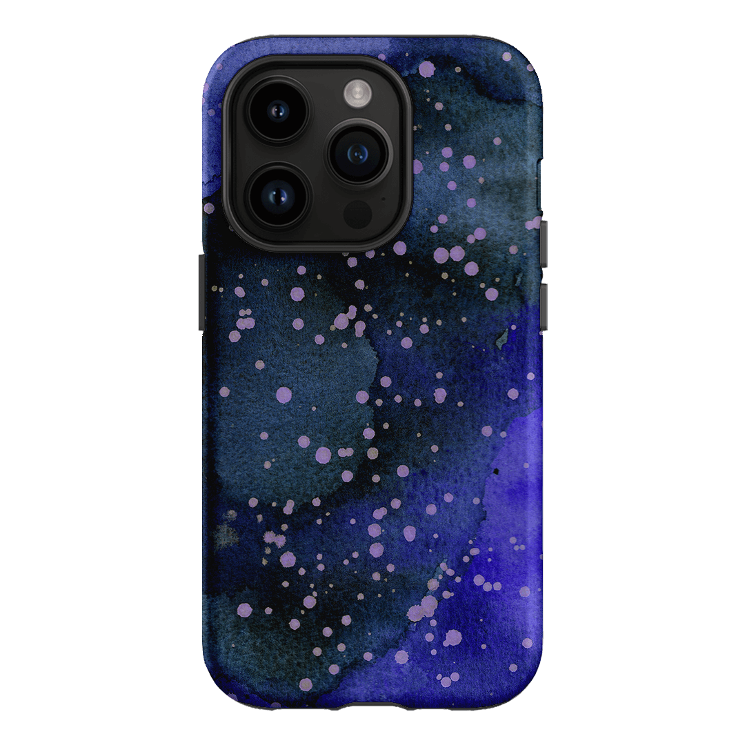 Spotty Navy Printed Phone Cases iPhone 14 Pro / Armoured by The Dairy - The Dairy
