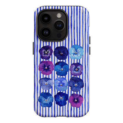 Striped Pansies Printed Phone Cases iPhone 14 Pro / Armoured by Kayla Henley - The Dairy