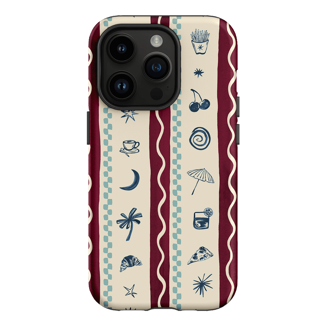 Summer Snacks Burgundy Printed Phone Cases iPhone 14 Pro / Armoured by Charlie Taylor - The Dairy