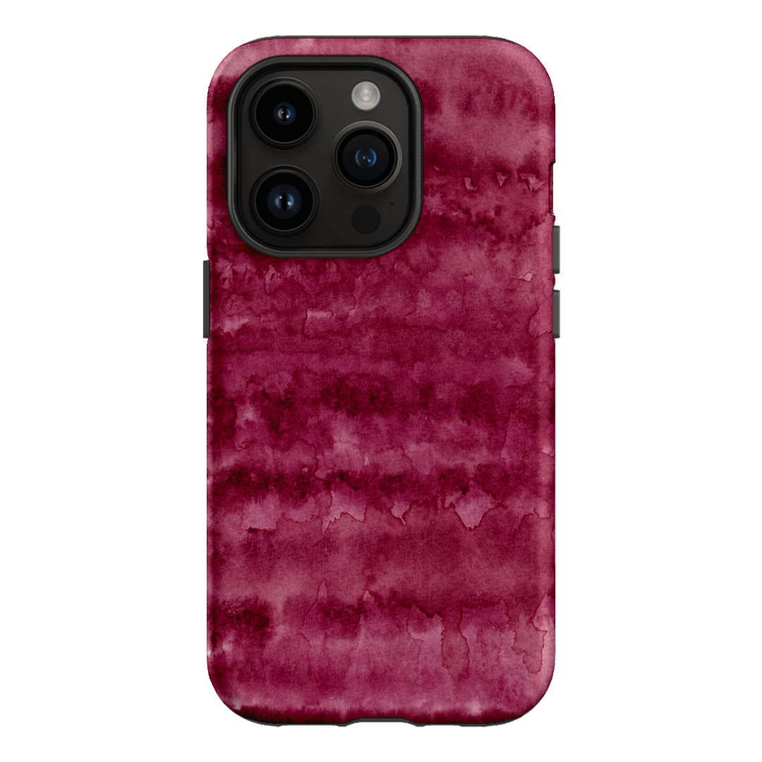 Watercolour Stripes Burgundy Printed Phone Cases iPhone 14 Pro / Armoured by The Dairy - The Dairy