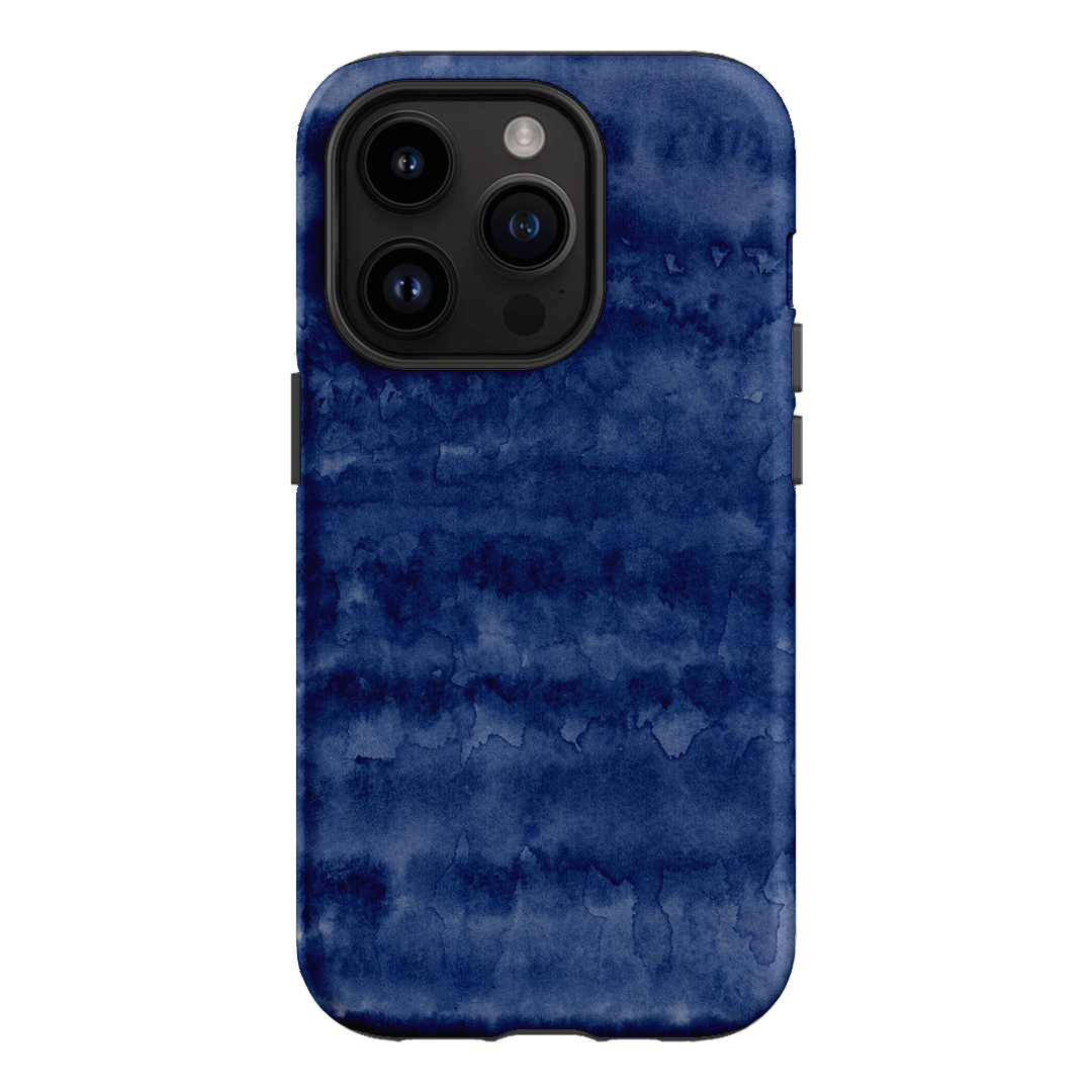 Watercolour Stripes Navy Printed Phone Cases iPhone 14 Pro / Armoured by The Dairy - The Dairy